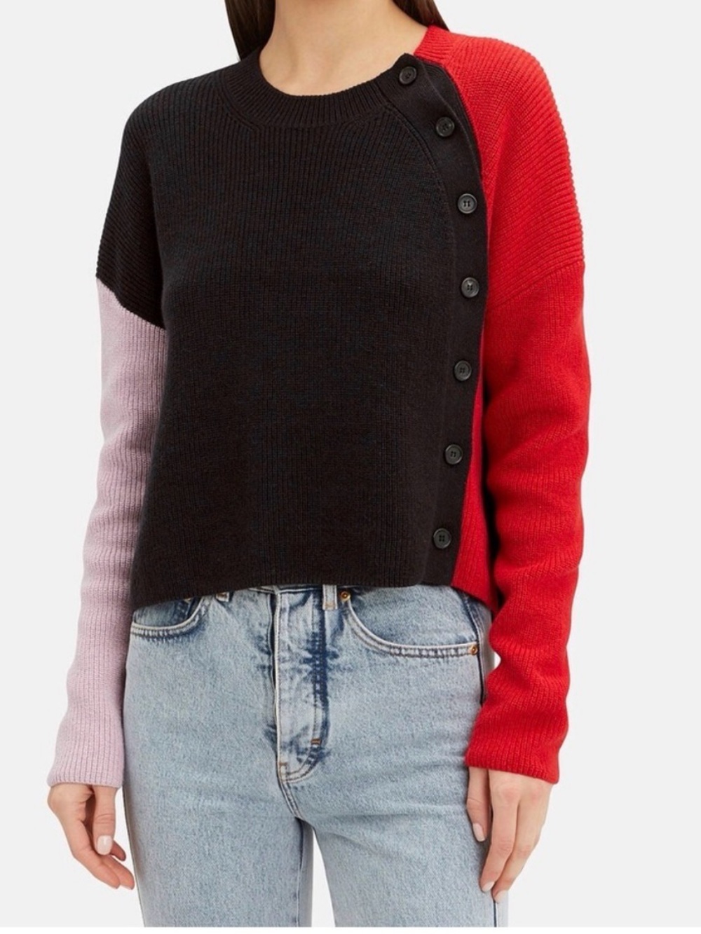 A.L.C Women's Duprie Cashmere & Cotton Color Block Sweater, Size S